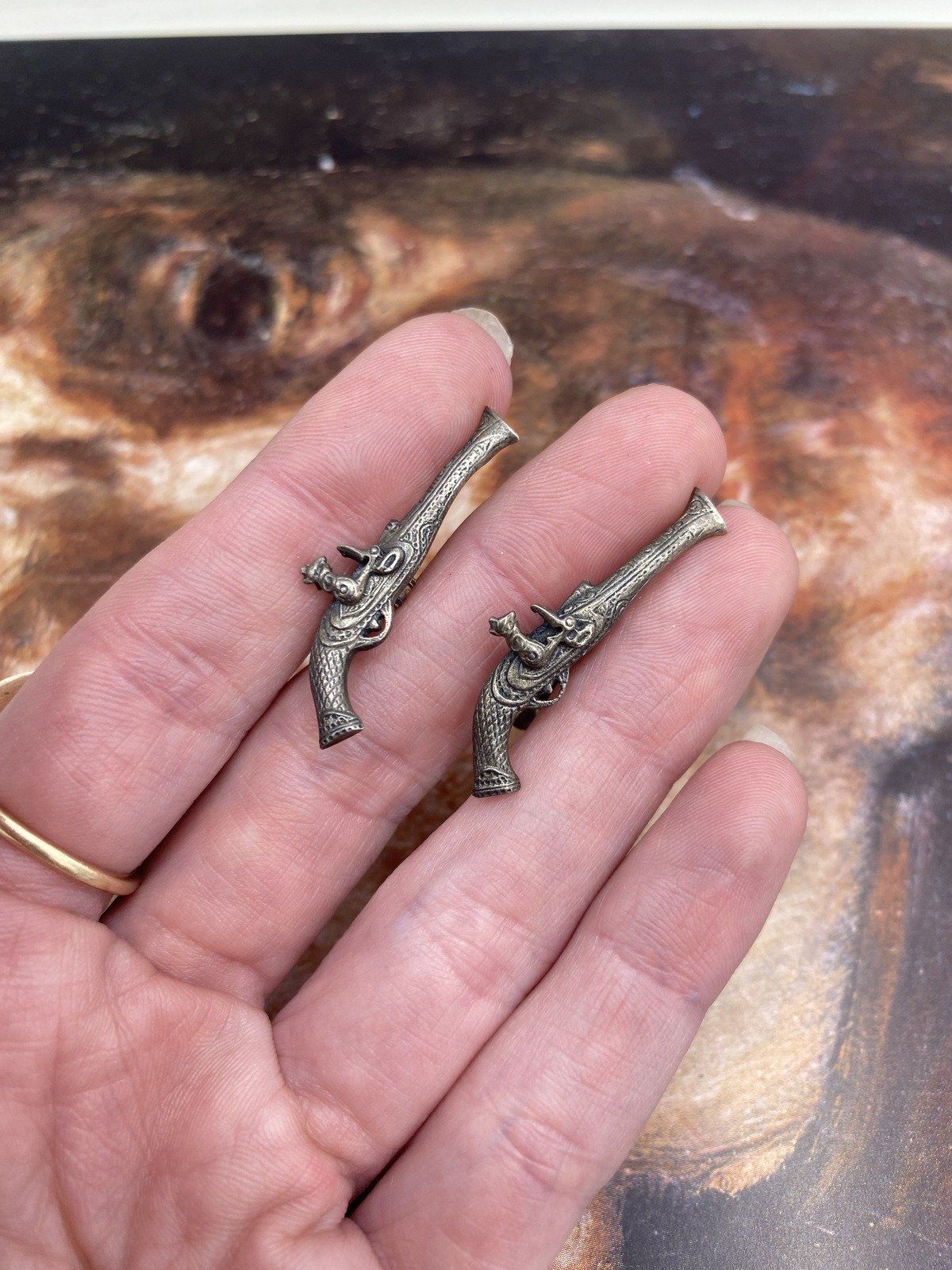 Vintage Solid Sterling Silver Western Colt Gun Cuff Links 3