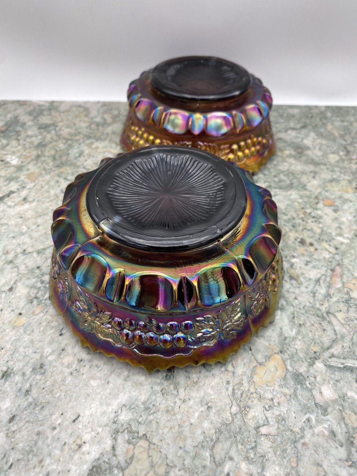 Pair of Two Carnival Glass Berry/Pet Bowls :) 4