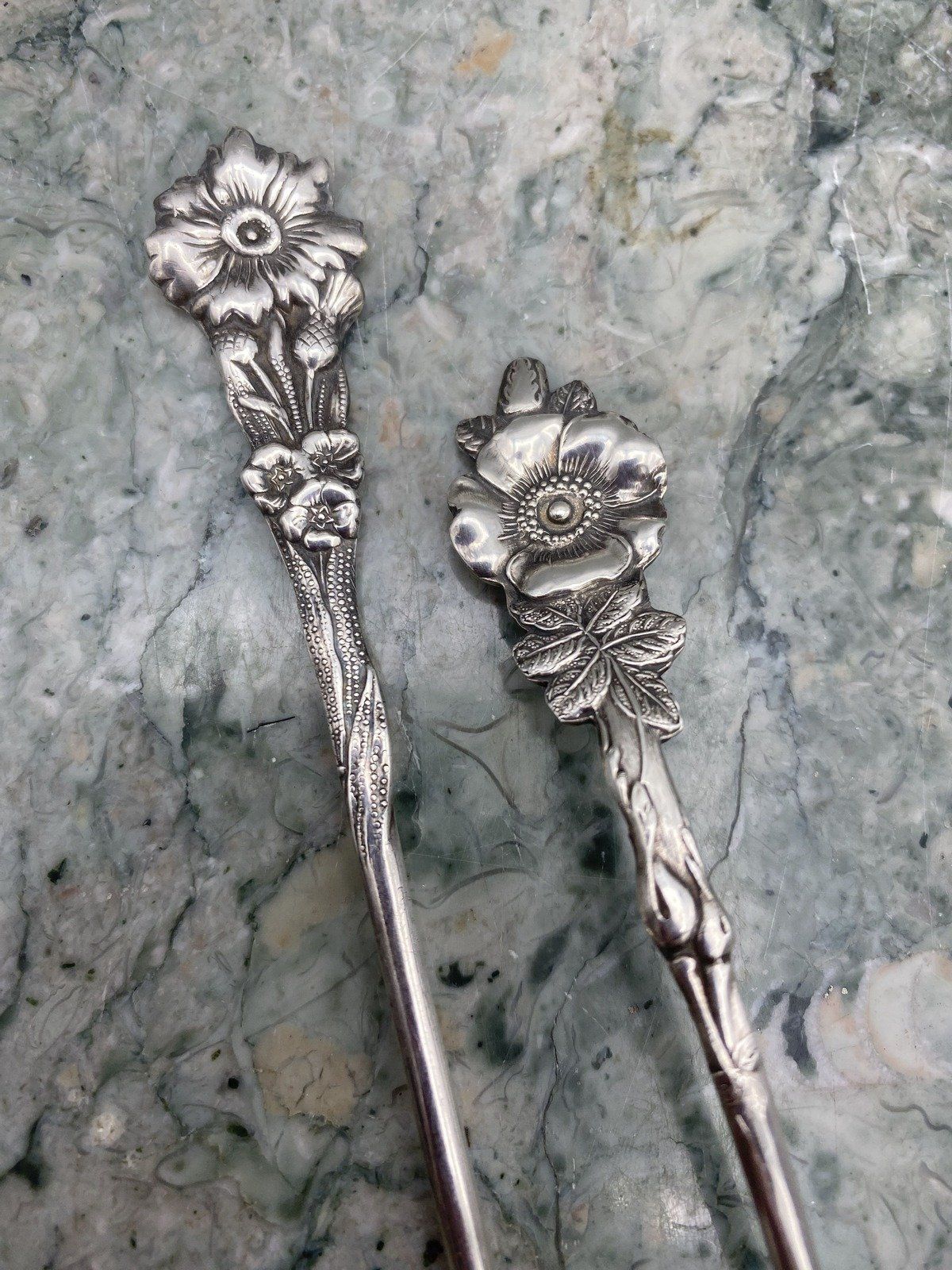 Silver Plated Reed & Barton 2pc Floral Figural Specialty Serving Utensils 4