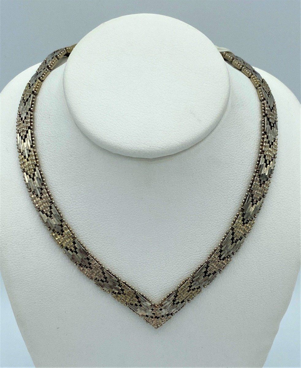 Sterling V-Neck Princess Necklace 2