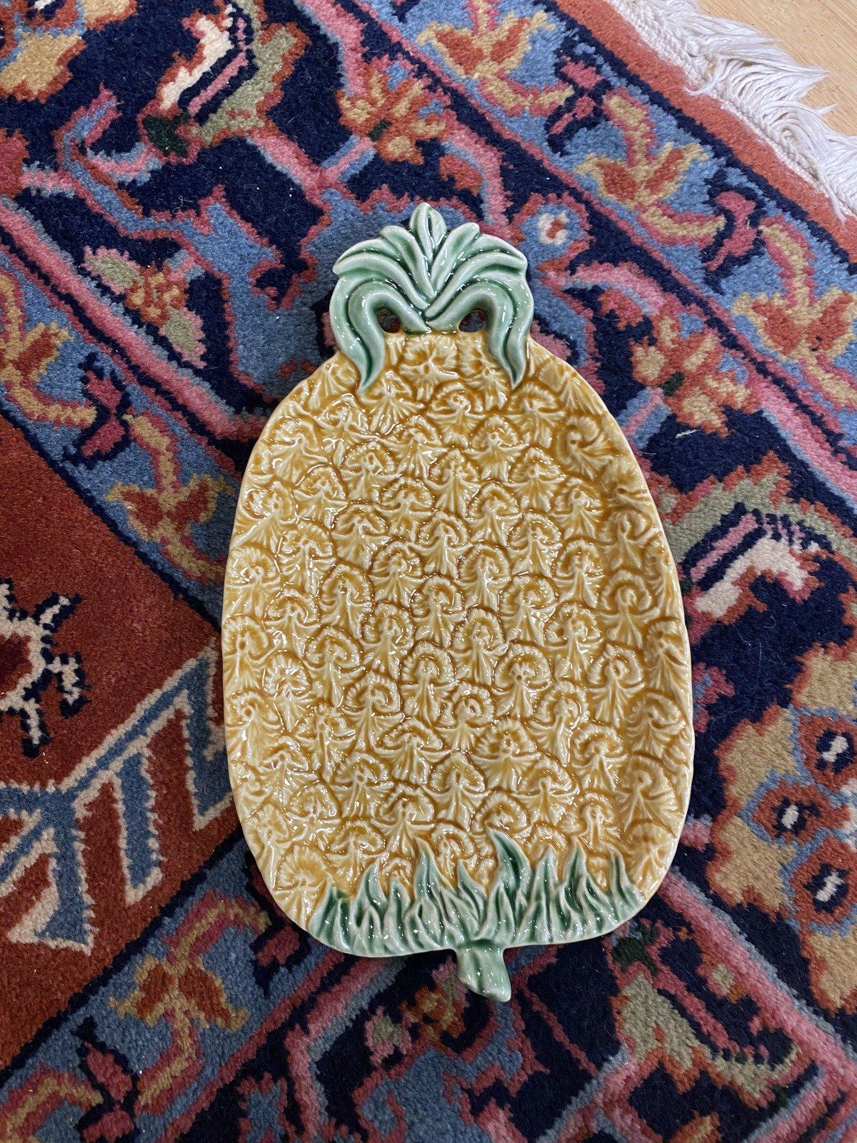 Bordallo Pinheiro Portuguese Majolica Pineapple Appetizer Dish 4