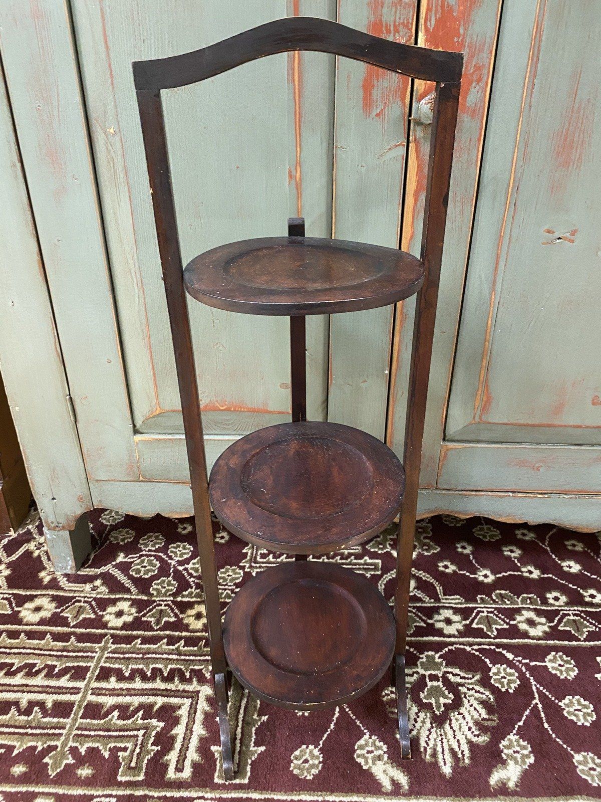 Vintage Collapsible Plant Stand/Pie Rest w Round Shelves