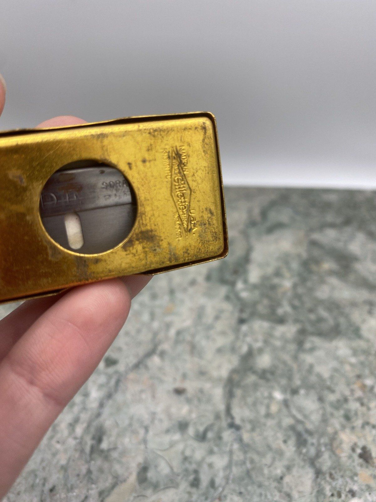 C.1940s Brass Razor Blade Refill Box + Blades 4
