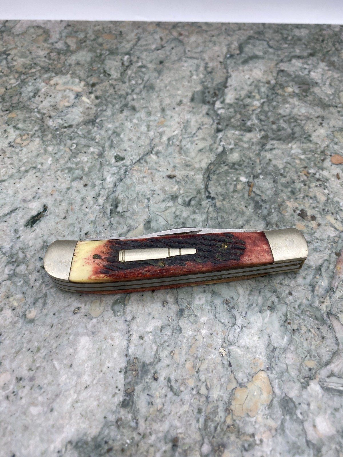 Frost Cutlery Bullet Detail Red Stag Pocket Knife