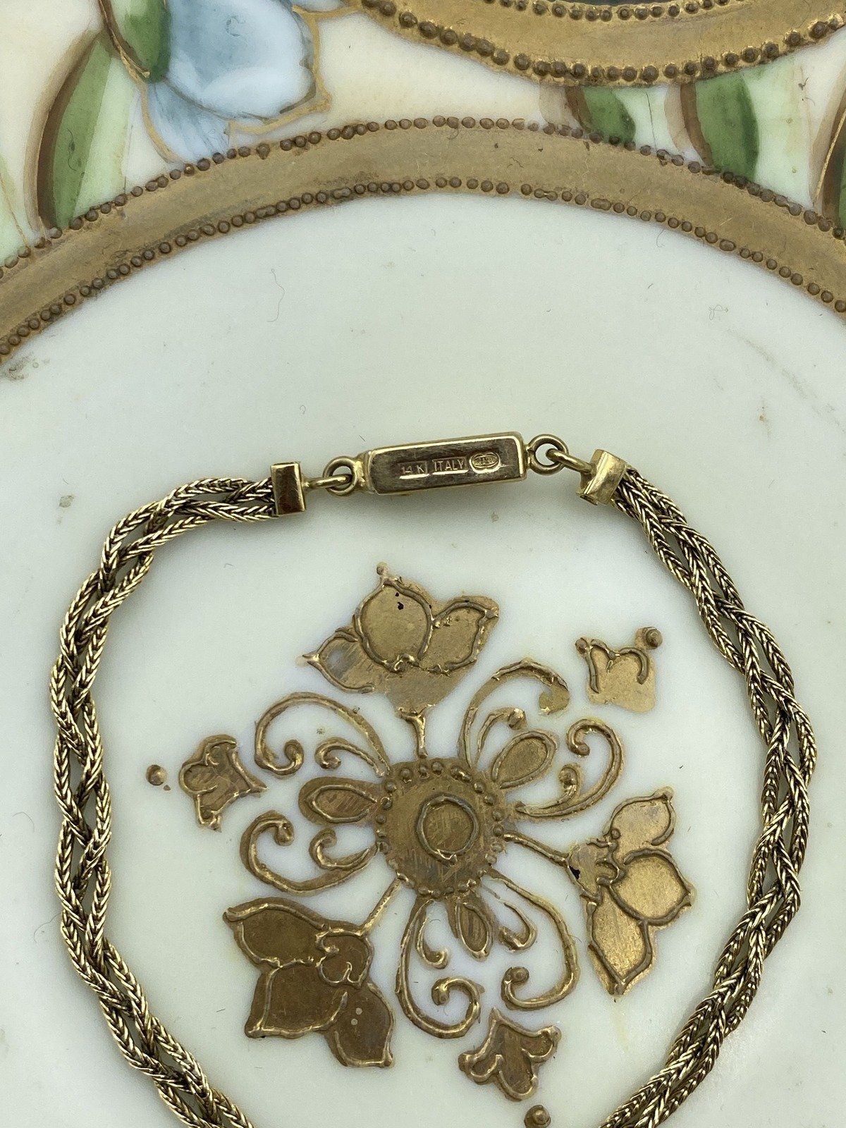 Vintage 14k Gold Woven Braided Link Bracelet 7L #3075 4