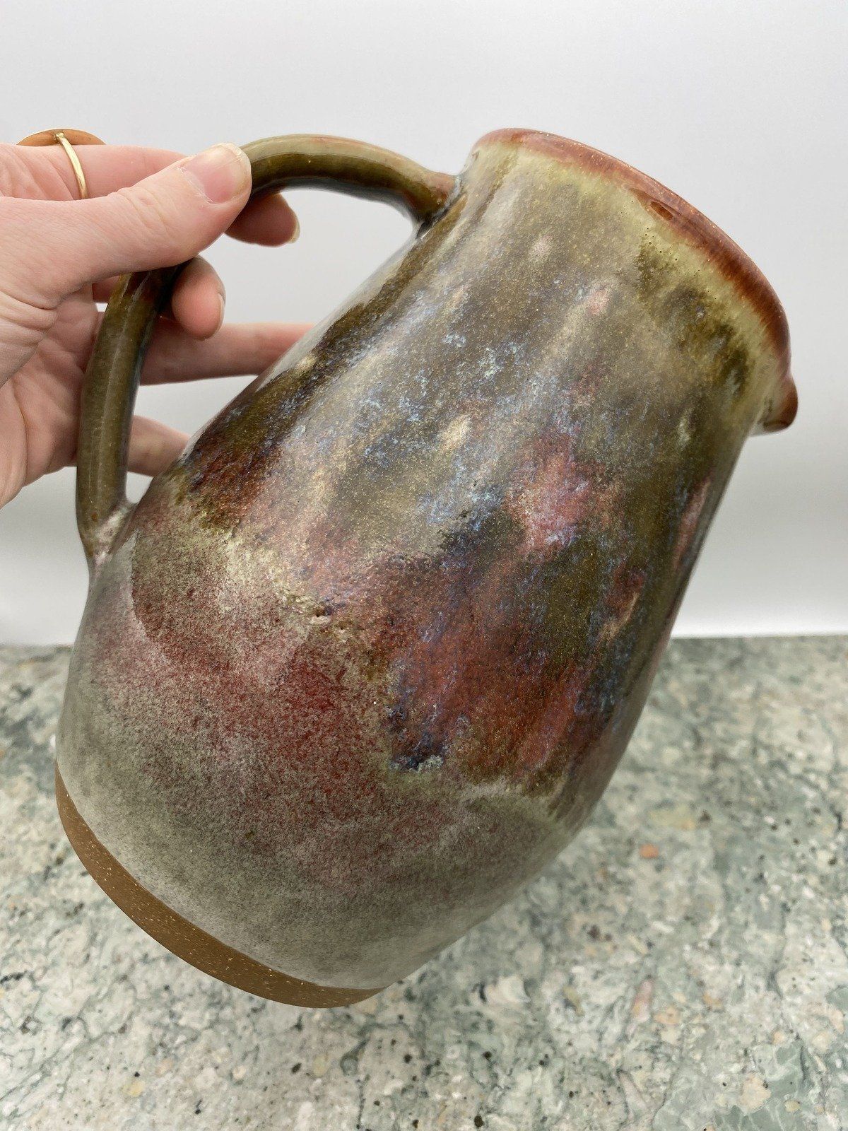Retired Red Leaf Arcola, MS Pottery Signed c.2007 8 Drink Pitcher 2