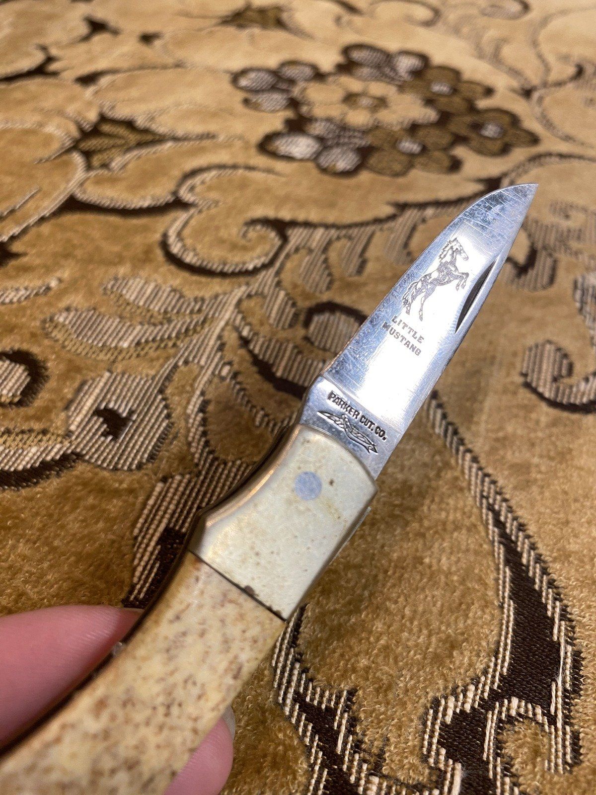 Parker Cut Co. Little Mustang Surgical Steel Japan Single Blade Vintage Pocket Knife 8