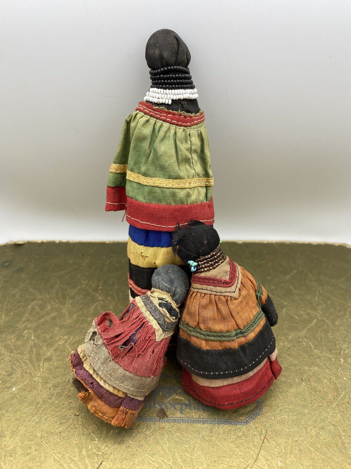 3x Antique Seminole Native American Indian Palmetto Husk Dolls 458 2