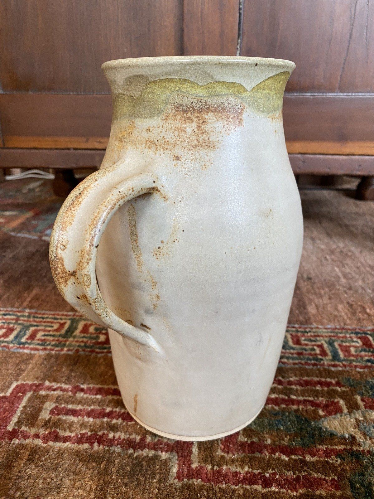 Vintage c.1987 MS Artist Pat Gavin Signed + Dated 9.5h Stoneware Pottery Pitcher 4