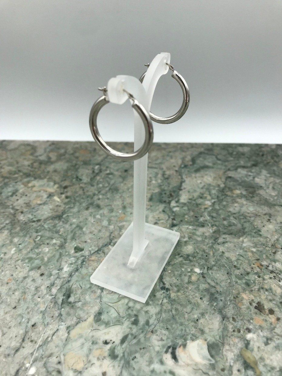 14k White Gold Hoop Earrings 2