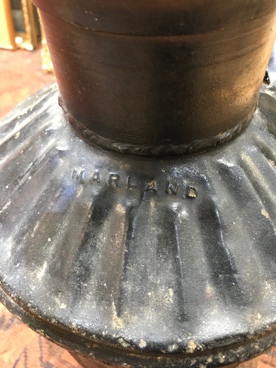 Large Antique Davis Welding MFG Co. Black Oil Tin Can 4