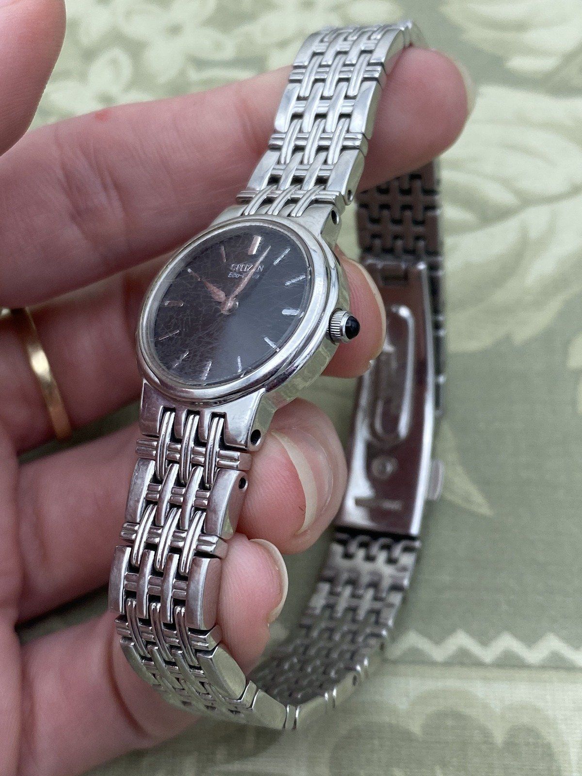 Vintage Citizens Eco Drive Stainless Steel + Black Dial Ladies Wrist Watch No. 770133 5
