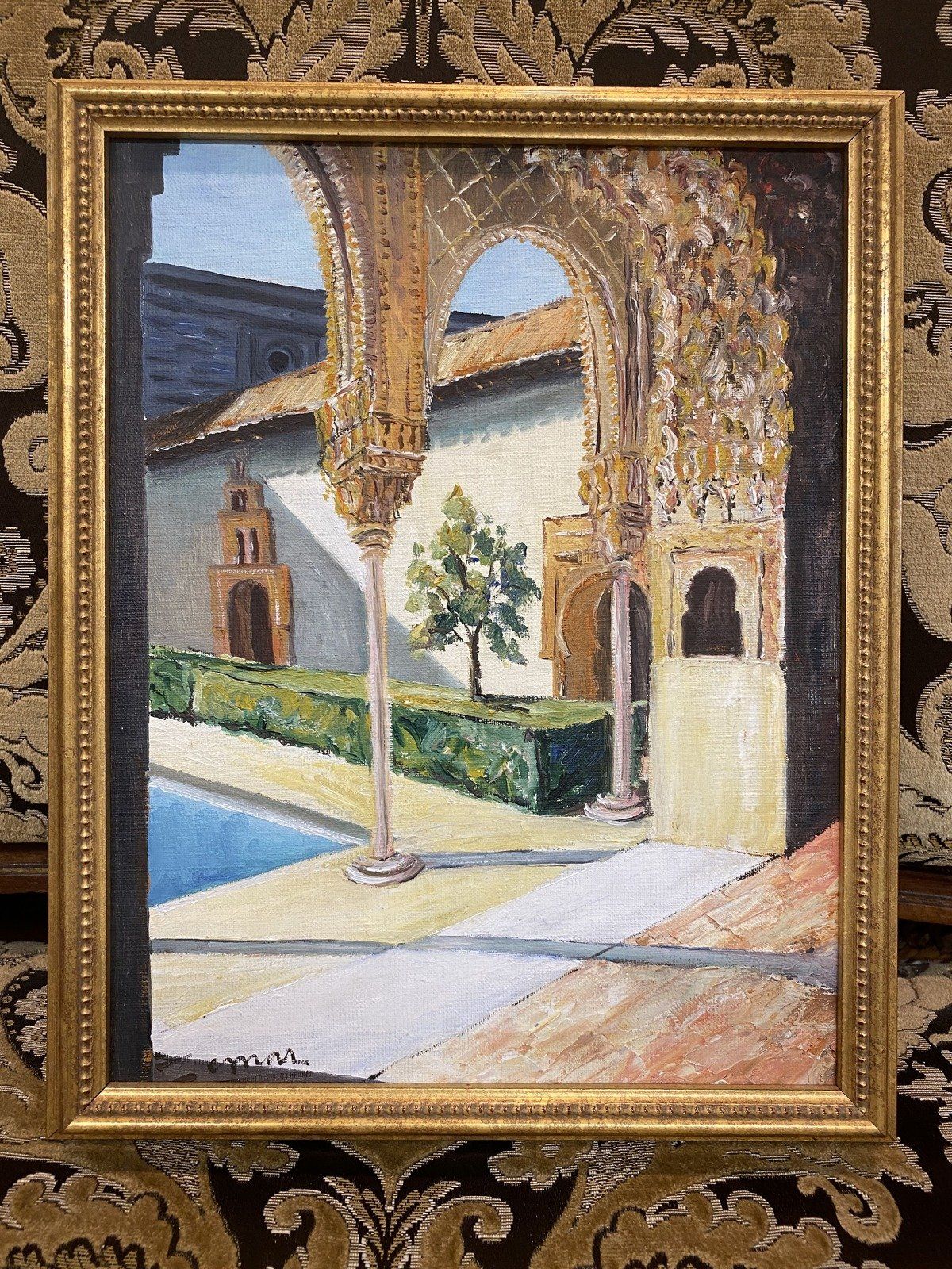Signed Original Painting of Patio Side Villa 15x12.5 #447 3
