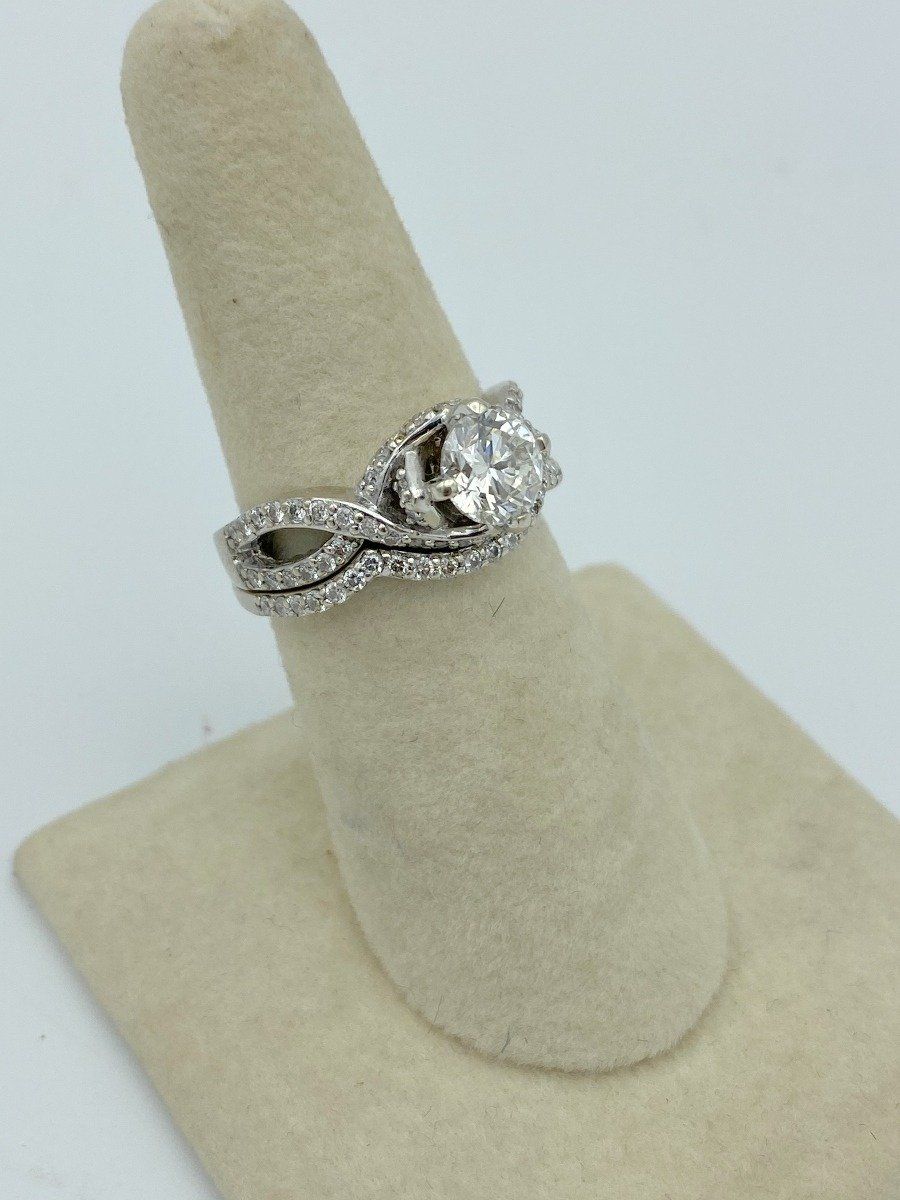 14k White Gold Diamond Bridal Set 3