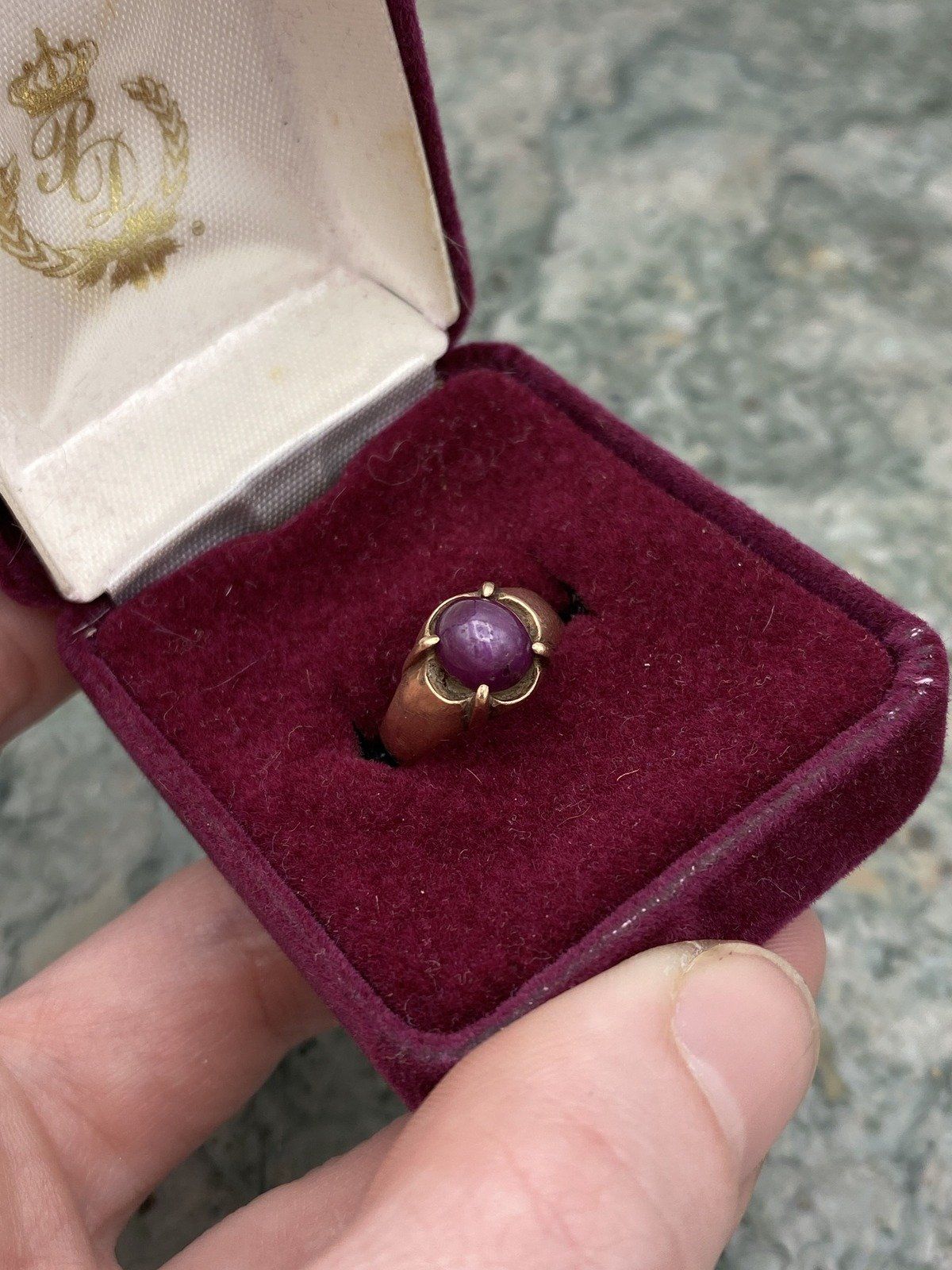 Very Old + Very Small Antique Bliss Ruby Belcher Set 10k Gold Pinky Ring 2