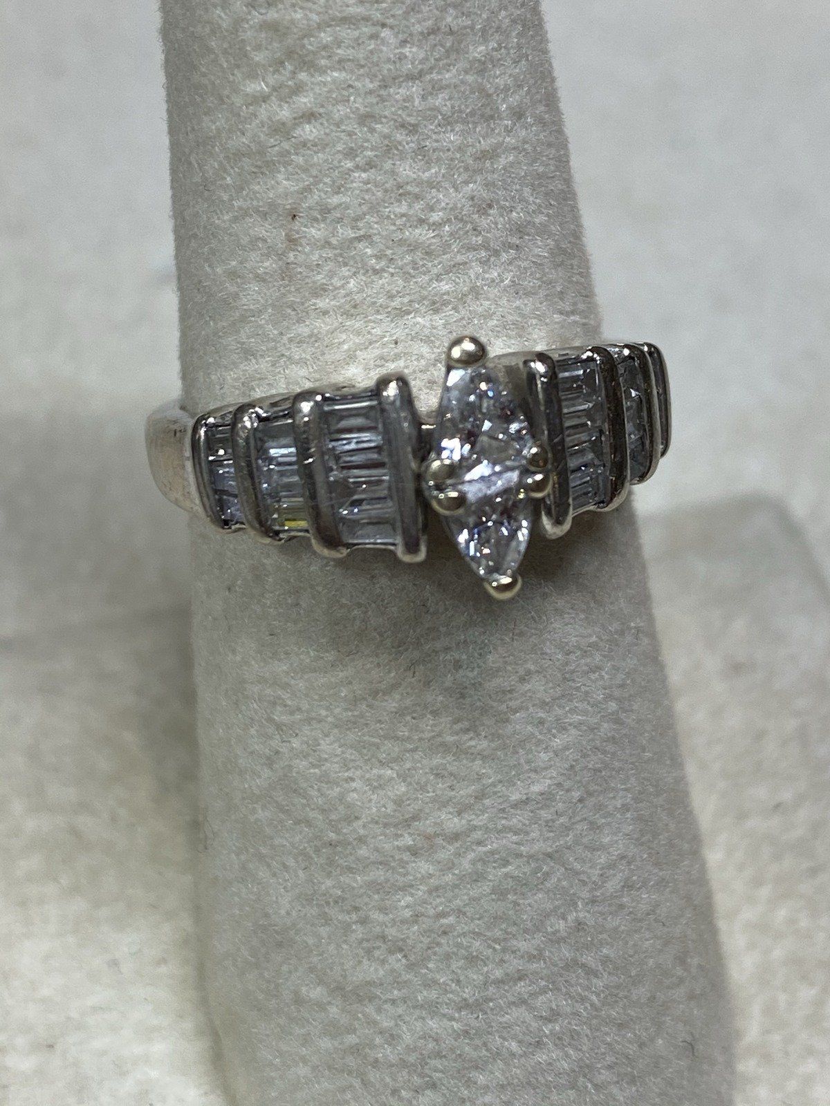 14k White Gold Marquise Diamond Ring