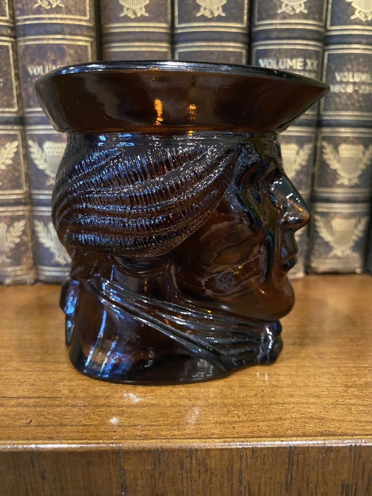 Vintage Avon Apothecary Glass Thomas Jefferson Presidential Glass Vase/Desk Jar 3