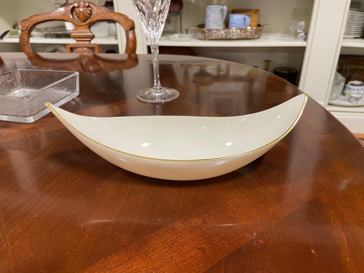 Lenox Bone China Celery/Appetizer Boat w Gold Rim