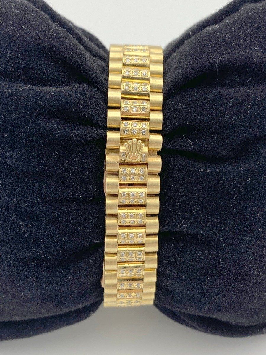 Ladies Rolex Date Just 18k Yellow Gold 3ctw Diamond 5