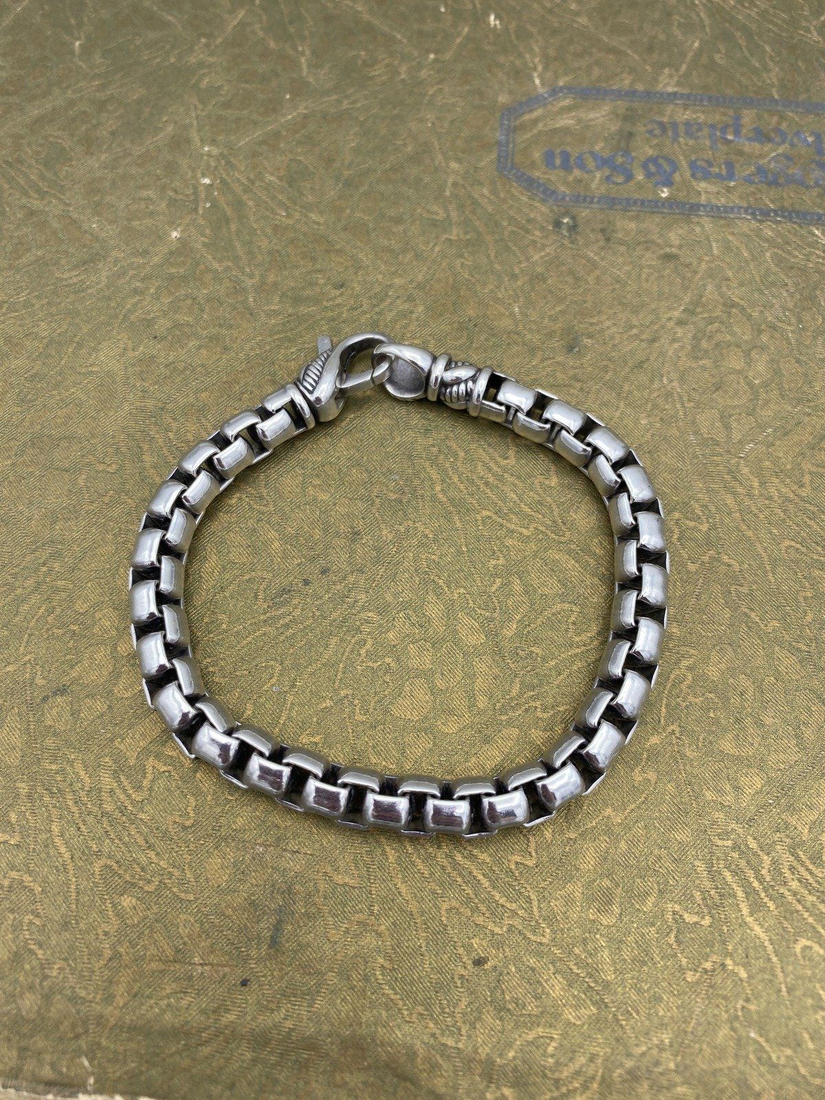 Jai Sterling Silver 8L HEAVY Men's Rolo Chain Bracelet w Nice Clasp #2470 2