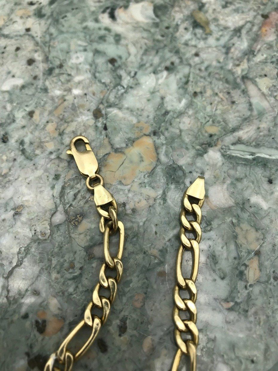 14k Gold Figaro Chain Link Bracelet 3