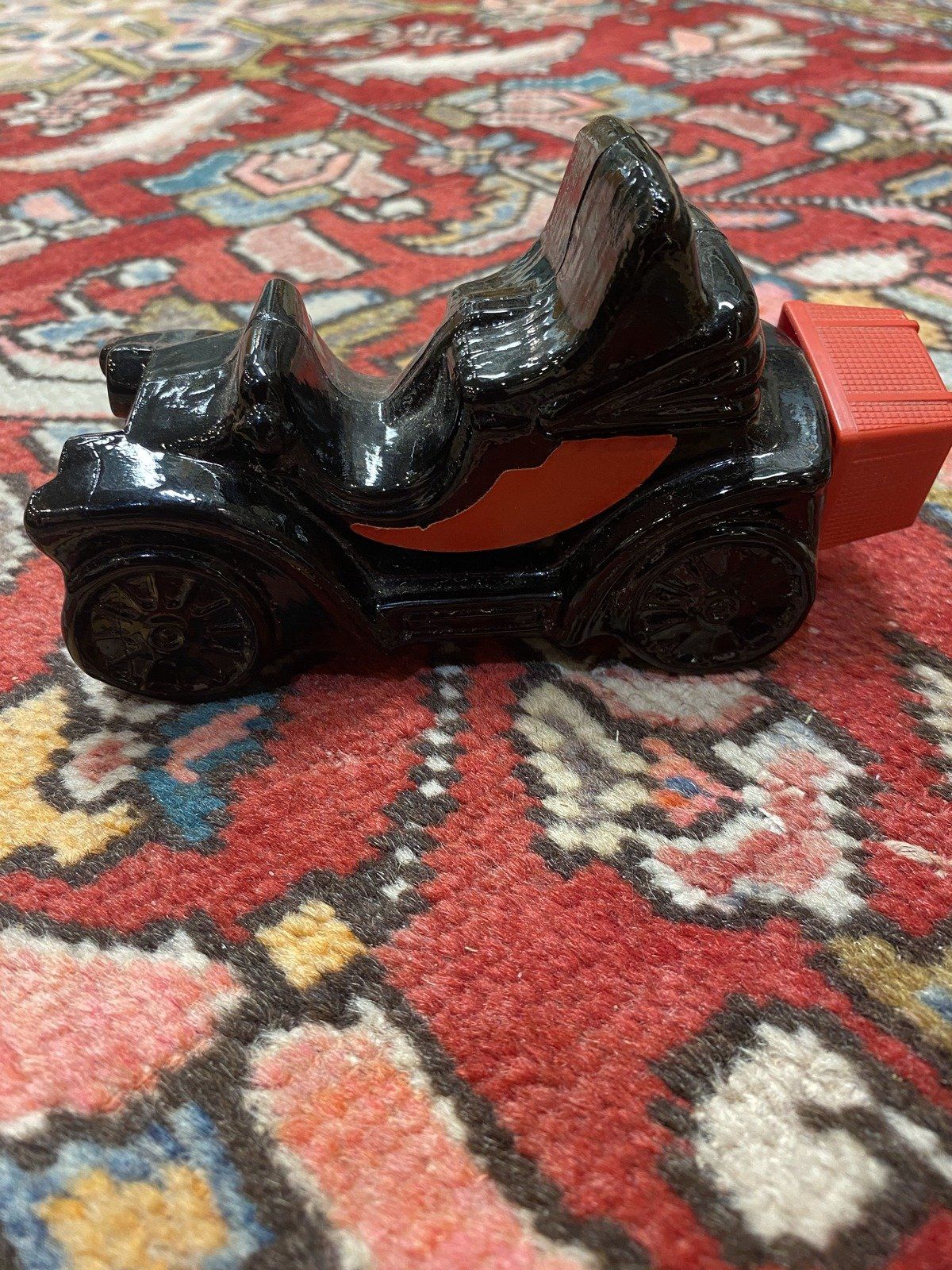 Vintage Black Glass Avon Electric Charger Car Collectible Bottle 6