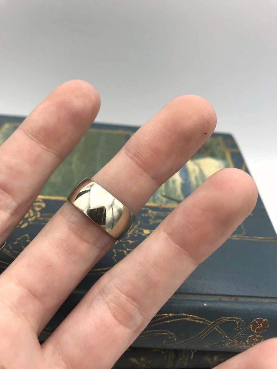 14k White Gold Wide Ring Band 3