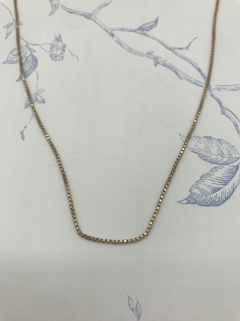 14k Gold 22 Weighty Box Chain Link Necklace 4