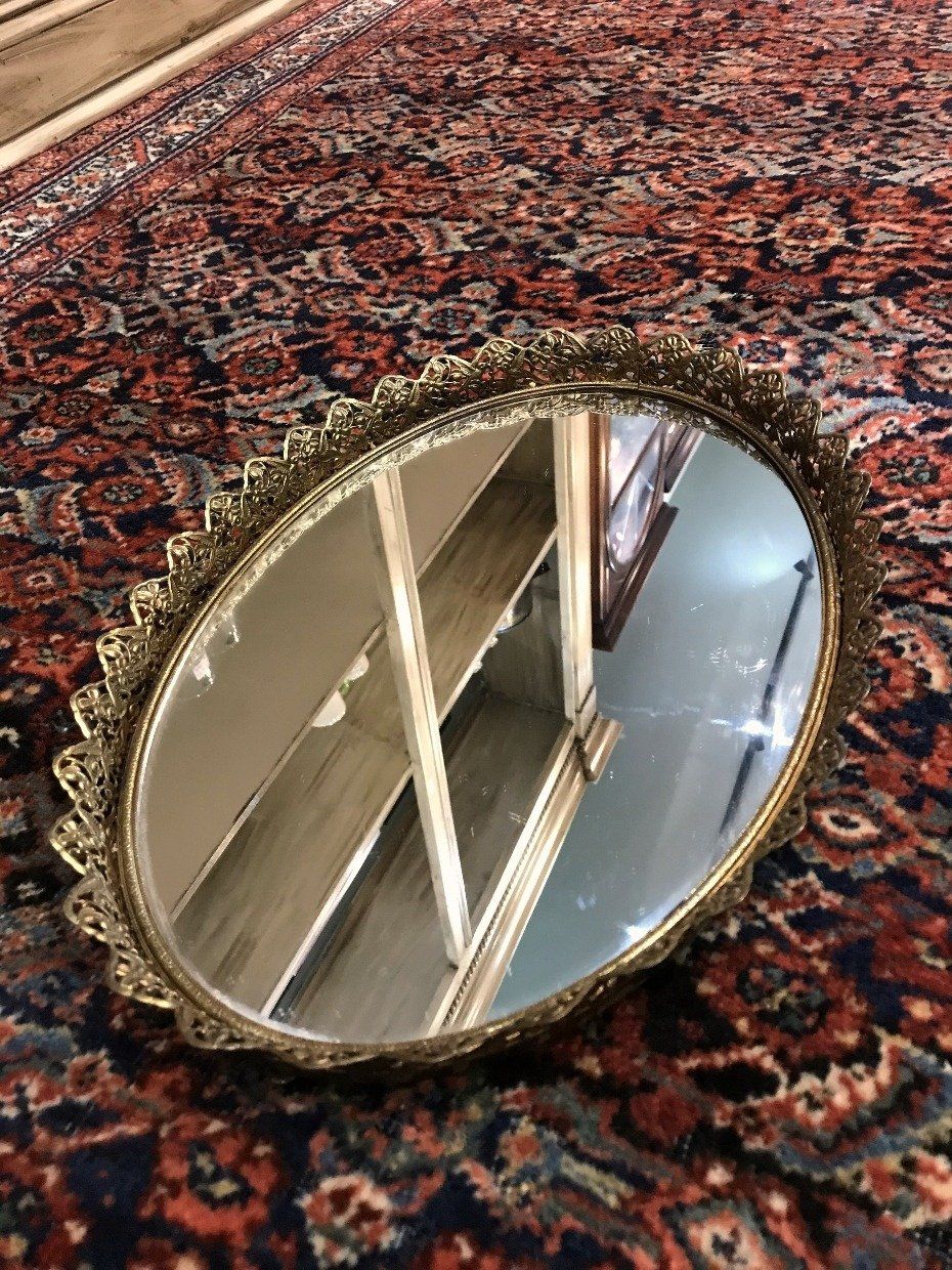 Gold Finish Plateau Mirror