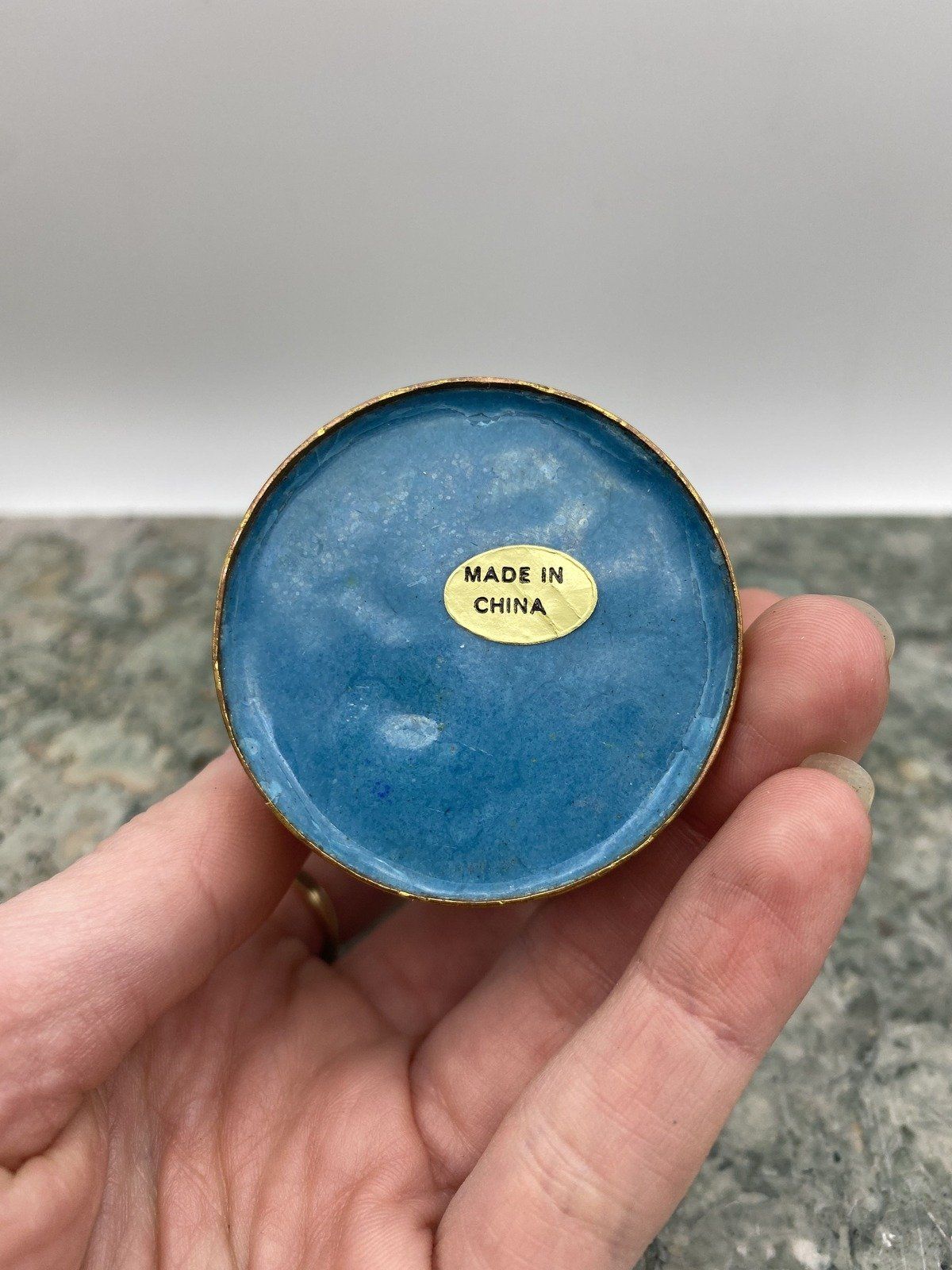 Vintage Chinese Cloisonne Paint/Pen/Toothpick Holder Dish 4