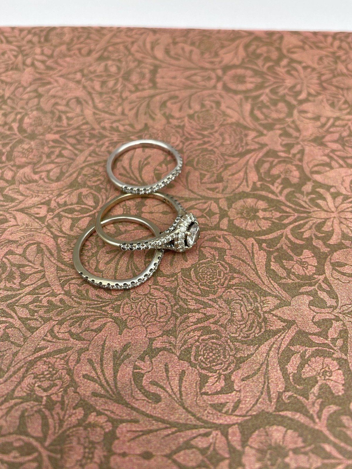 14k White Gold 1ct Center 3-Piece Engagement Bridal Set 5