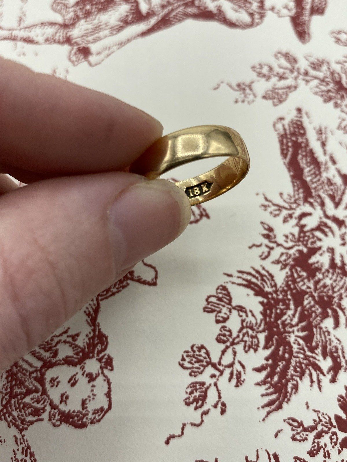 Antique 18k Rose Gold Wide Ring Band 4