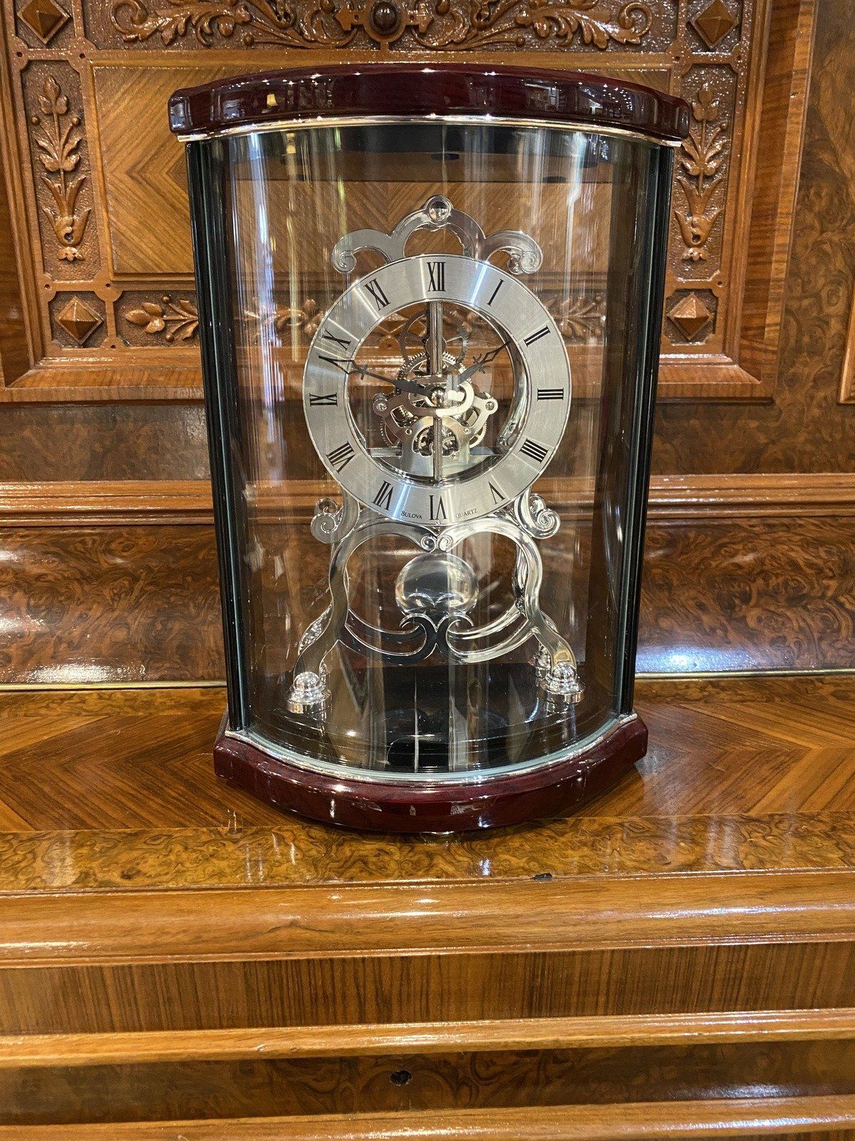 Bulova Valeria Silver Quartz Table Clock