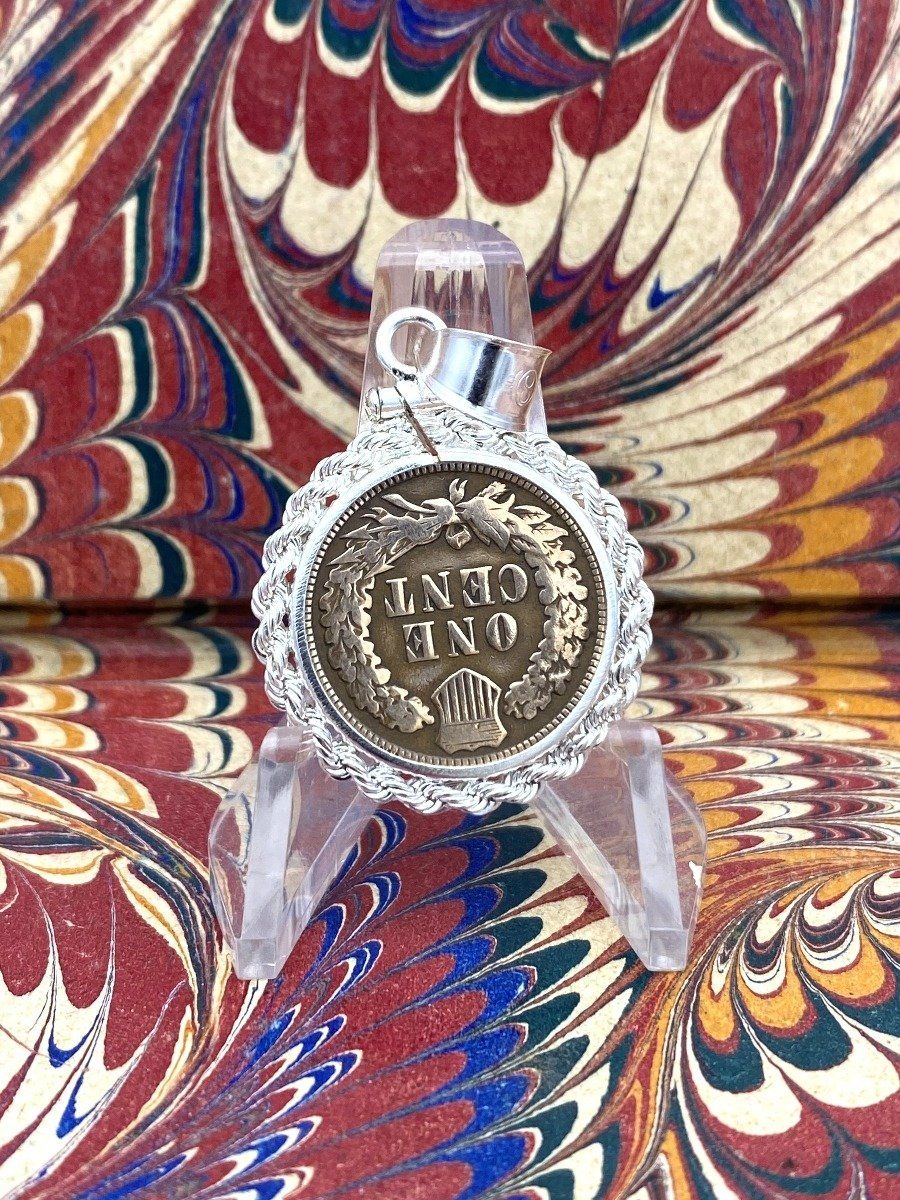 1905 Indian Head Cent in Sterling Rope Bezel 2
