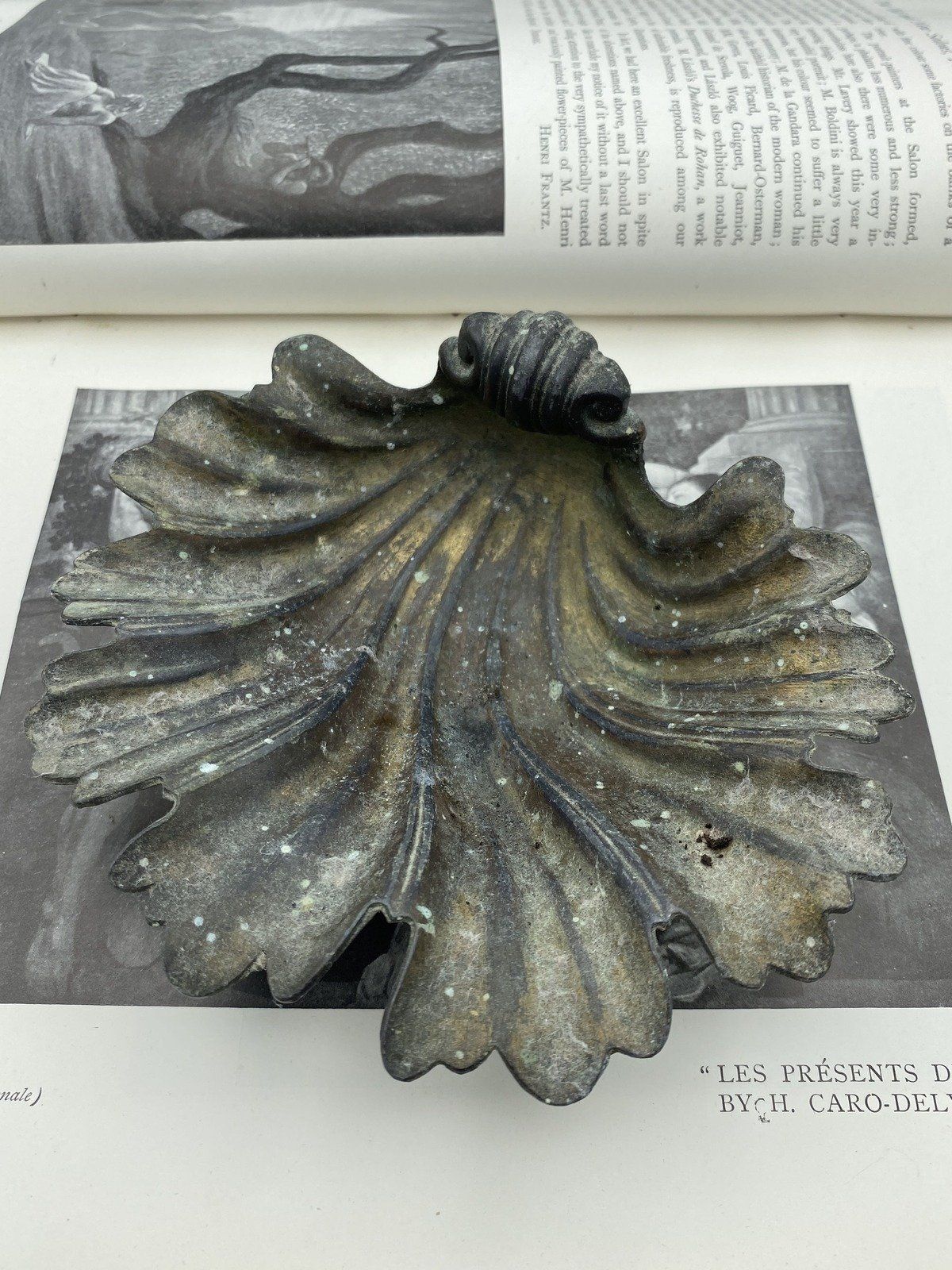 Japanese Made Cast Metal Acanthus Dish