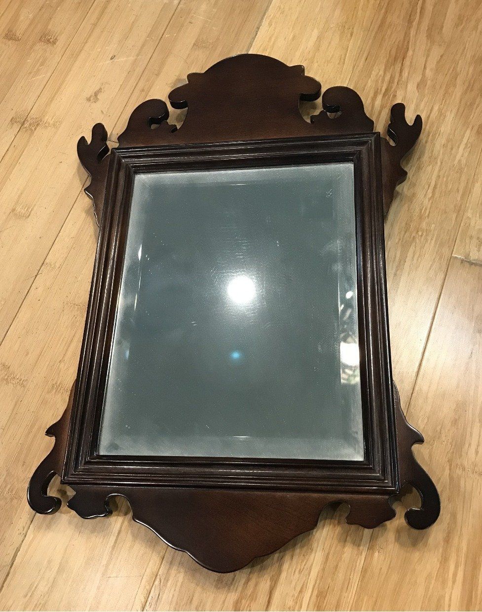 Bombay Cherry Chippendale Style Small Wall Mirror 2