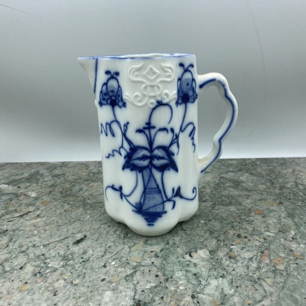 Cobalt Blue and White Floral Pitcher 685 2 1/2 Pi 526 2