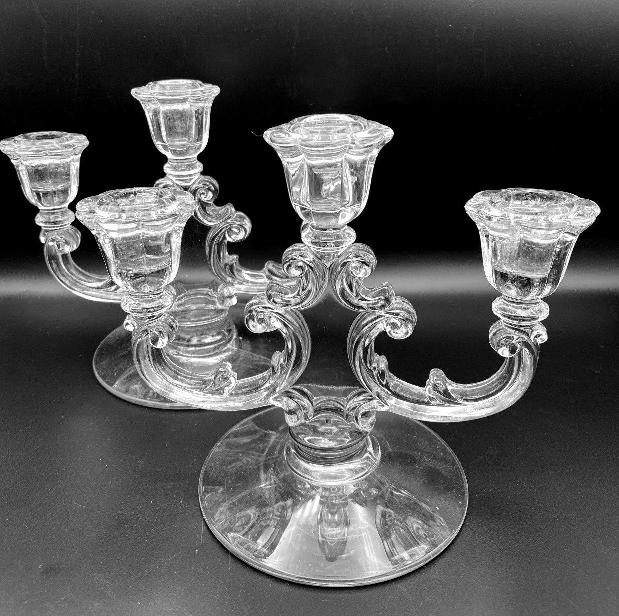 Pair of Crystal Light Candelabras
