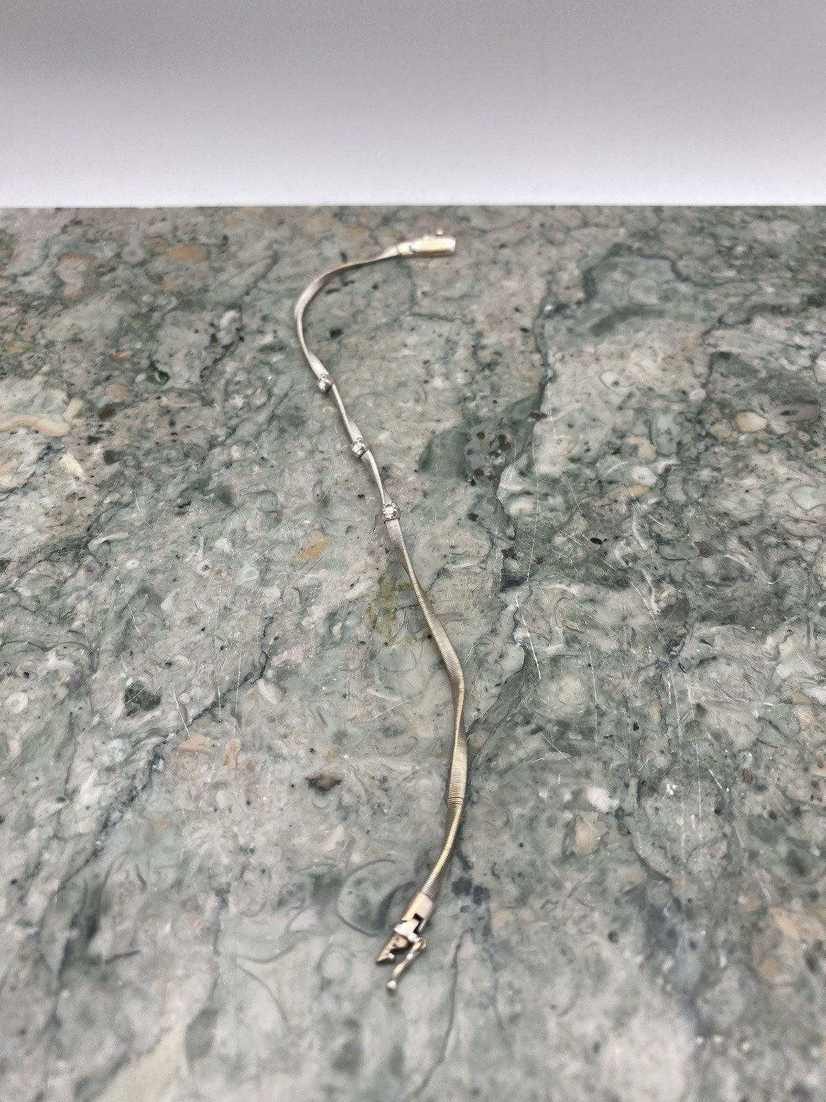 14k White Gold Marco Bidego Trio Diamond Spun Twist Layering Bracelet 7 #3405 2