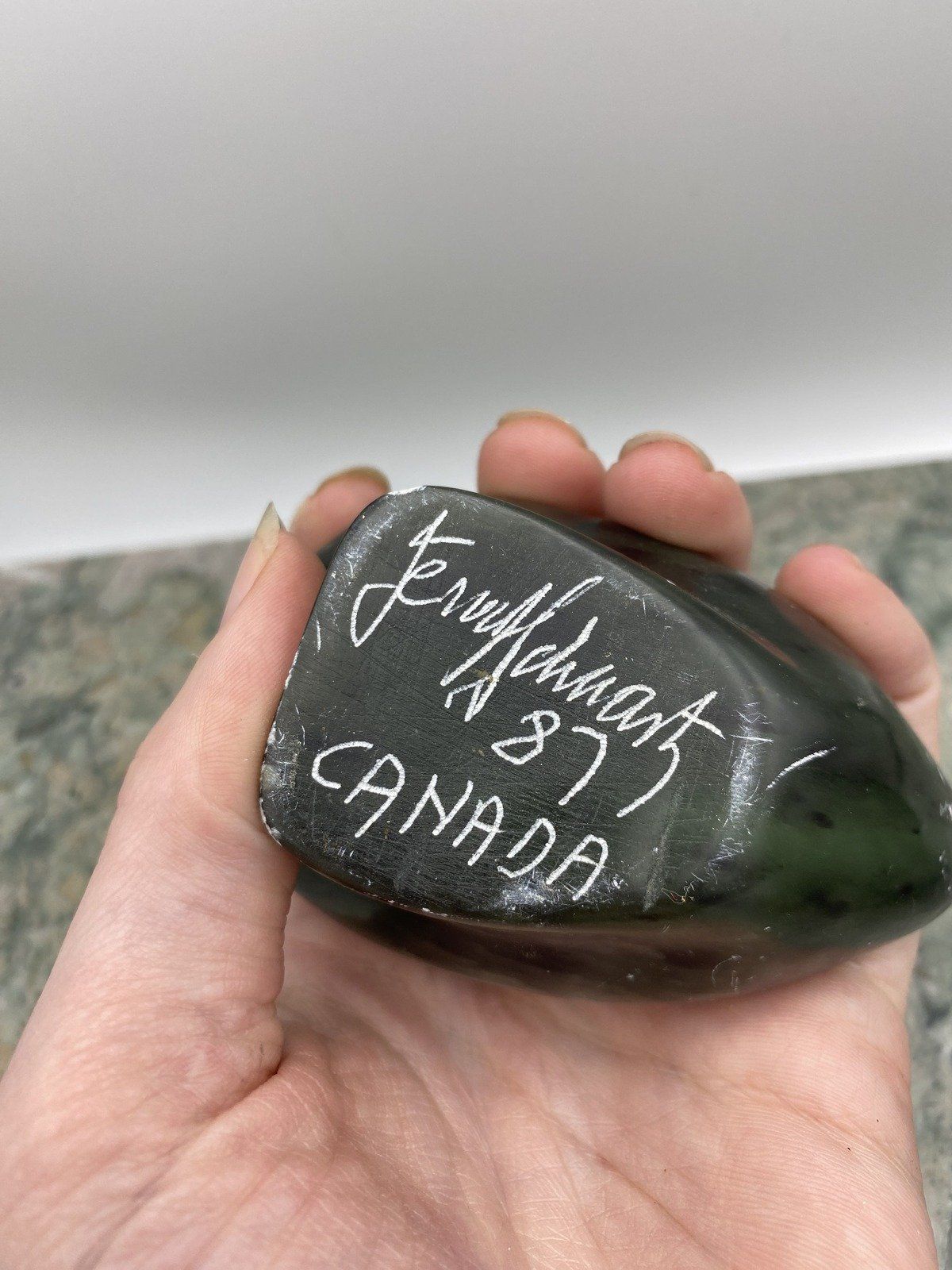 Signed Canadian Hand Carved Nephrite Jade Animal Sculptures #1131 2