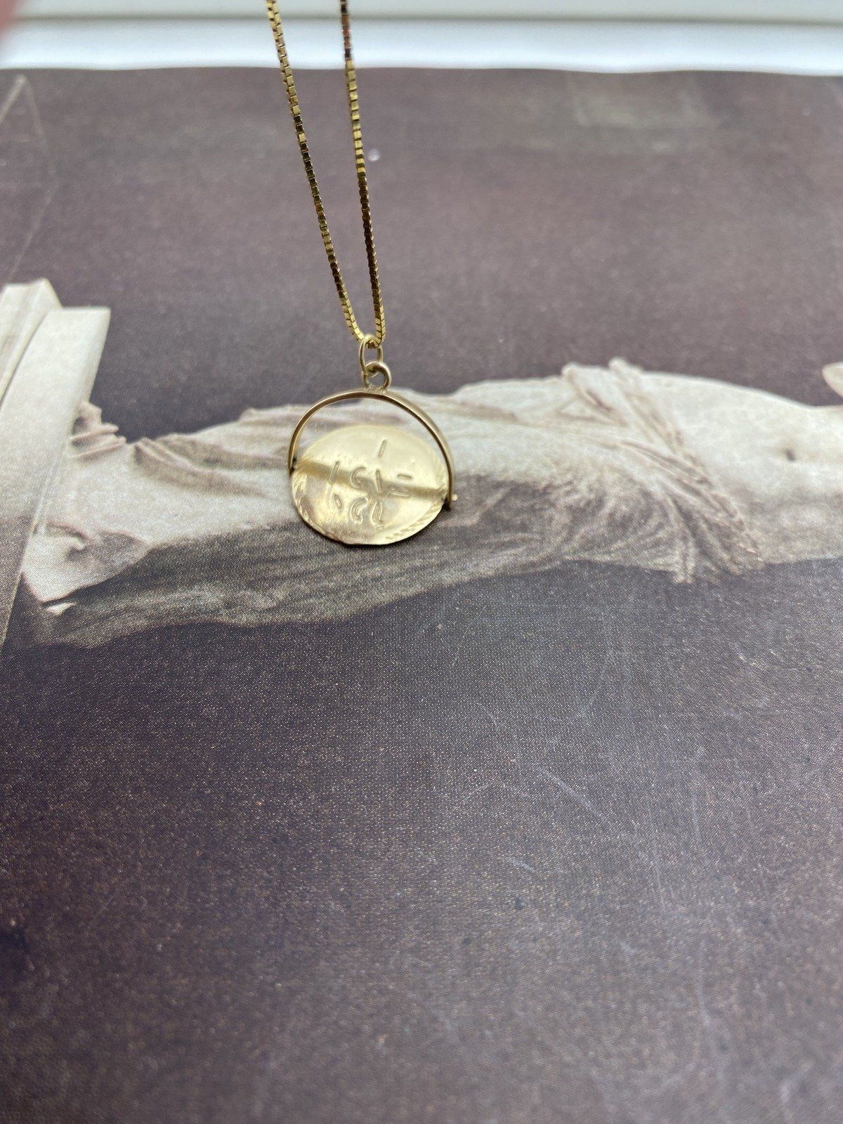 Antique 14k Gold I Love You 16L Highly Collectible Spinner Necklace 6