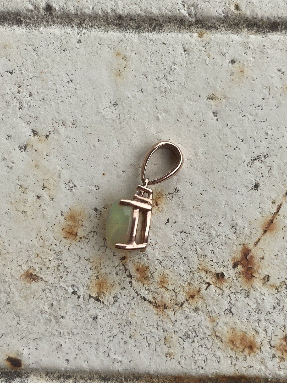 10k Rose Gold Natural Opal + Diamond 18 Drop Necklace 2