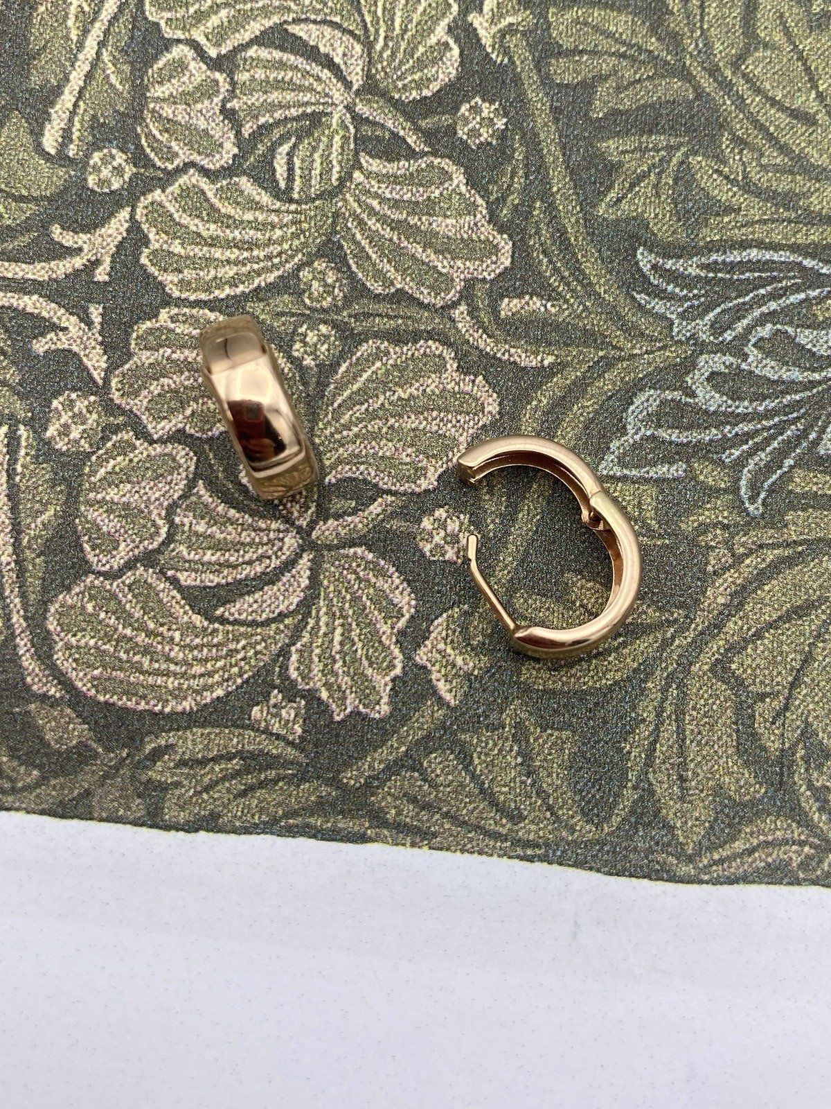 14k Rose Gold Modern Wide Sleeper Hoop Earrings 5