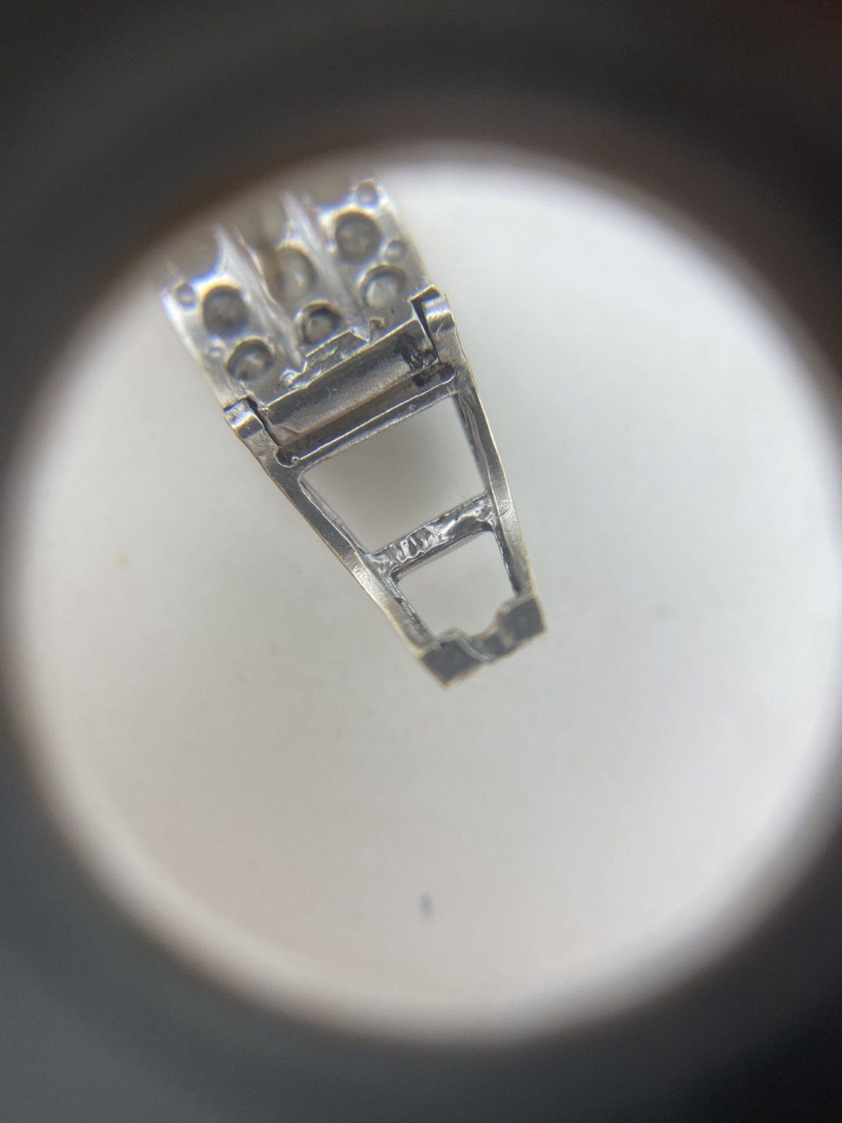 14k White Gold Trio Channel Pave Cubic Zirconia Huggie Hoop Earrings 12