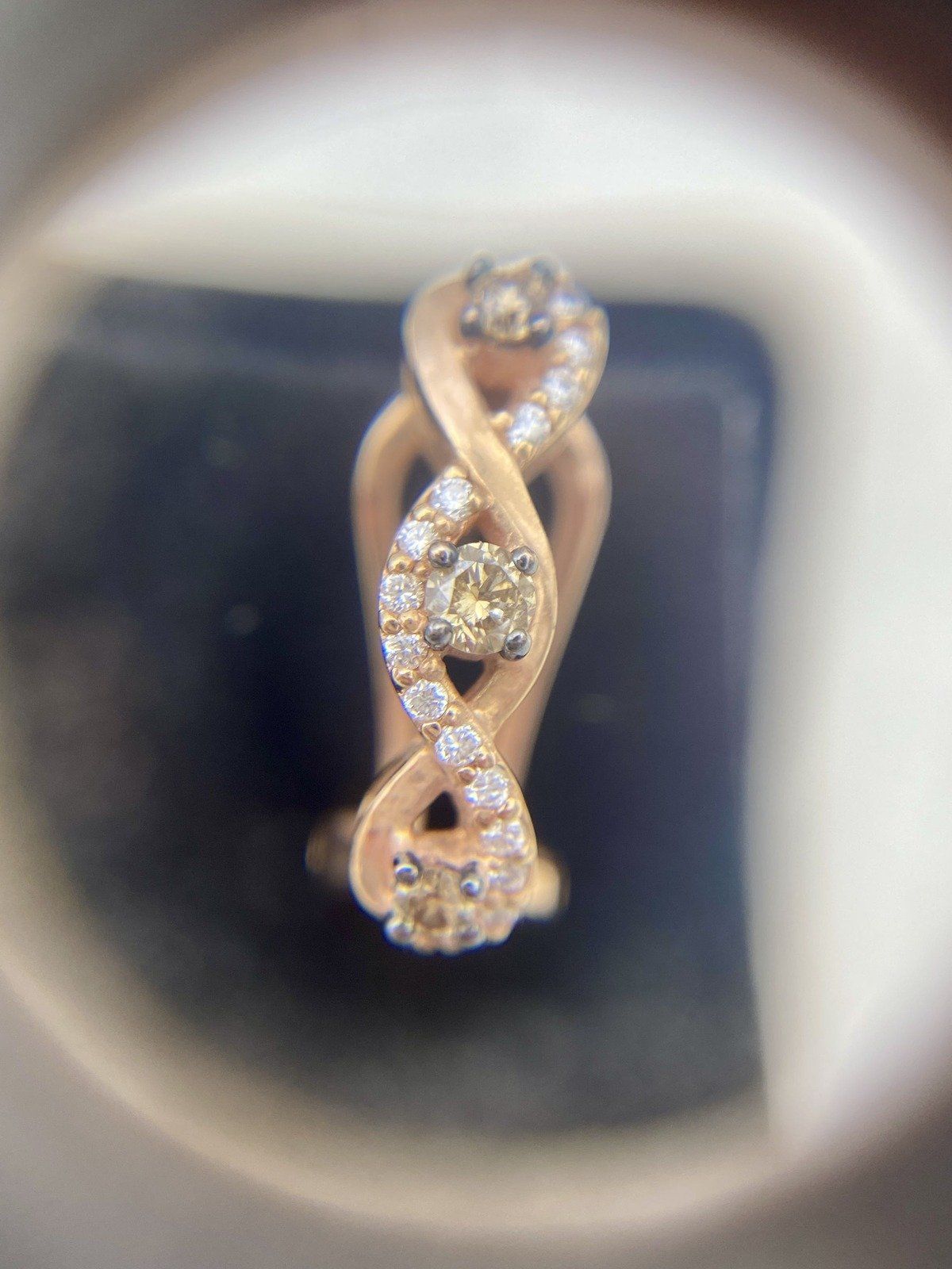 14k Rose Gold LeVian Chocolate Diamond Semi Hoop Omega Clip Huggie Earrings #2194 4
