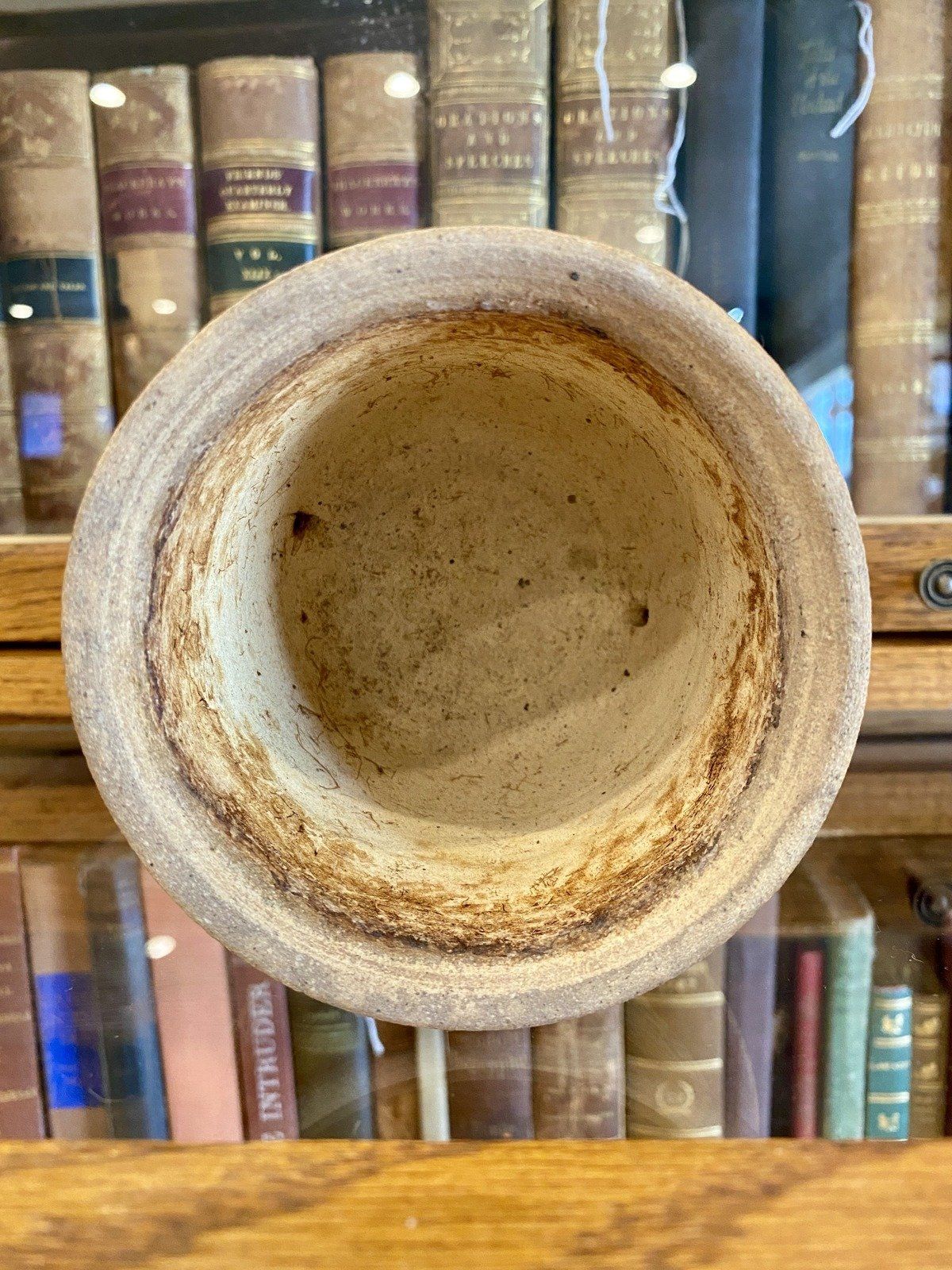 Vintage Robert Pickenpaugh Signed Madison, MS Pottery 3.25 Planter w Water Catch Rim 3
