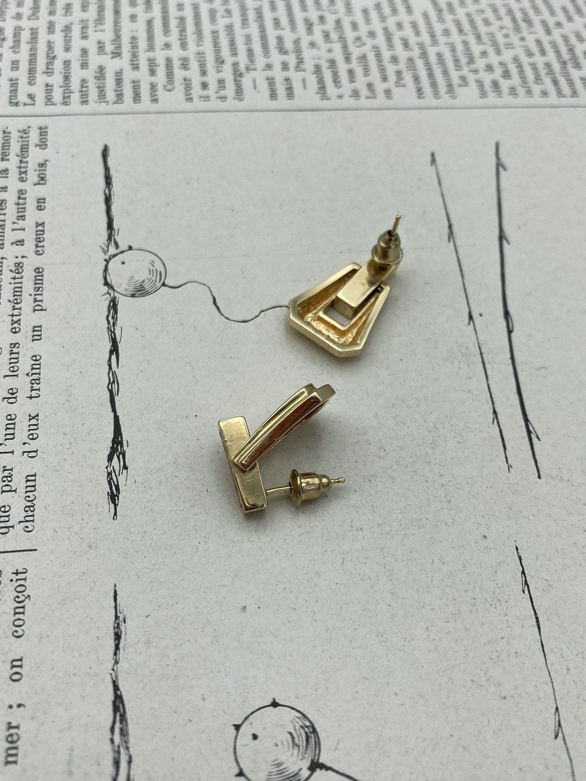 14k Gold Channel Set Diamond Buckle Drop Earrings 3