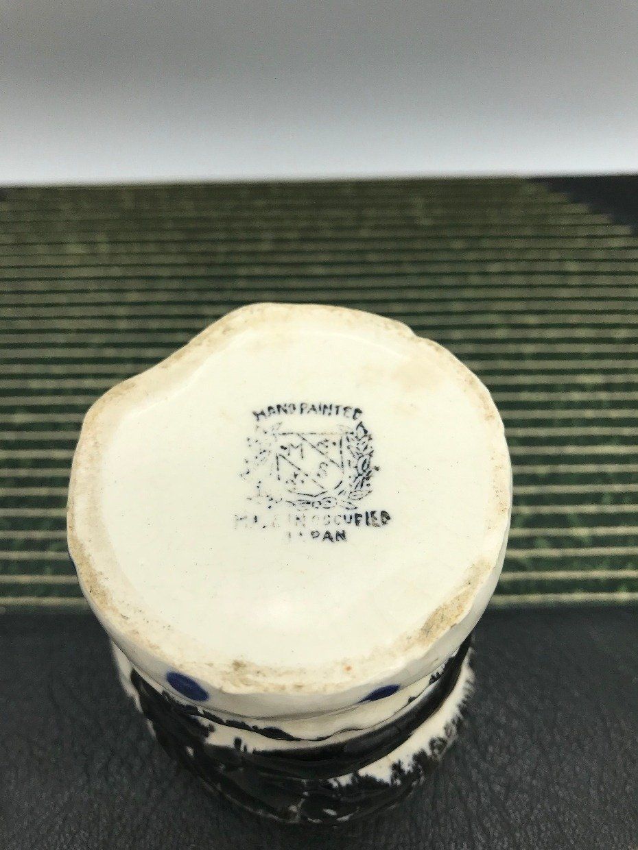 Occupied Japan Toby Porcelain Old Lady Head Ash Tray 4