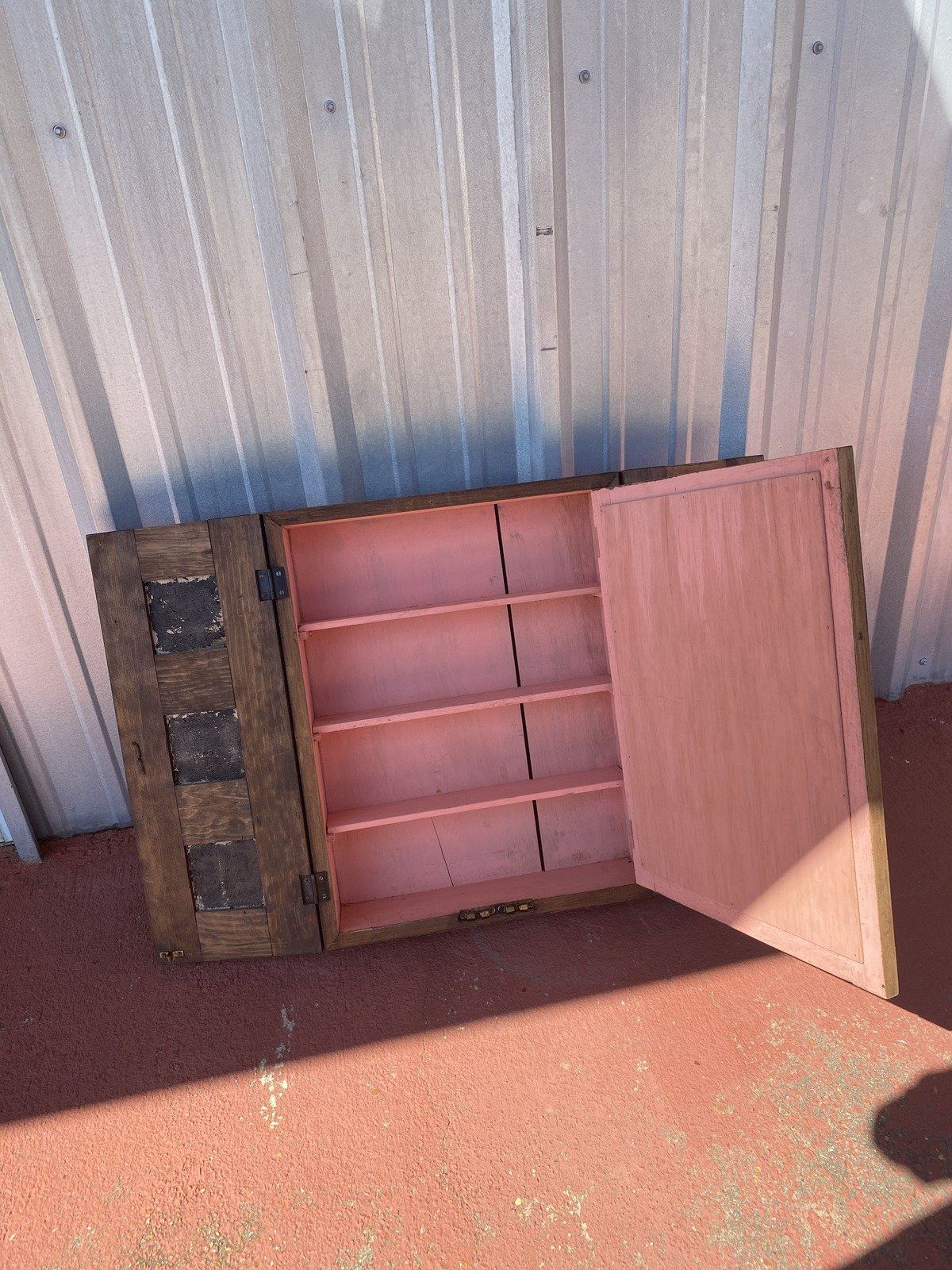 Antique Tonala Tile Wooden Medicine Cabinet + Mirror Interior 3