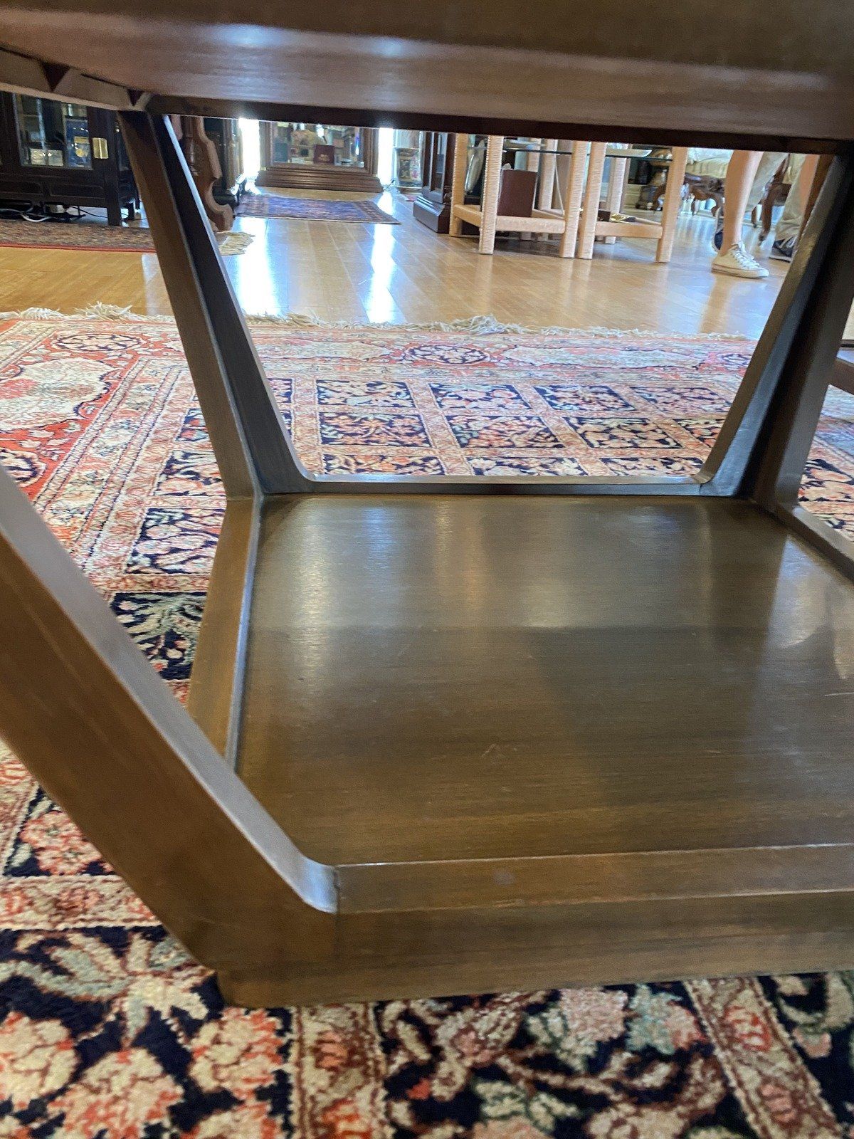 Tapered Drexel Square + Glass Top MCM Wood Side/Coffee Table 5